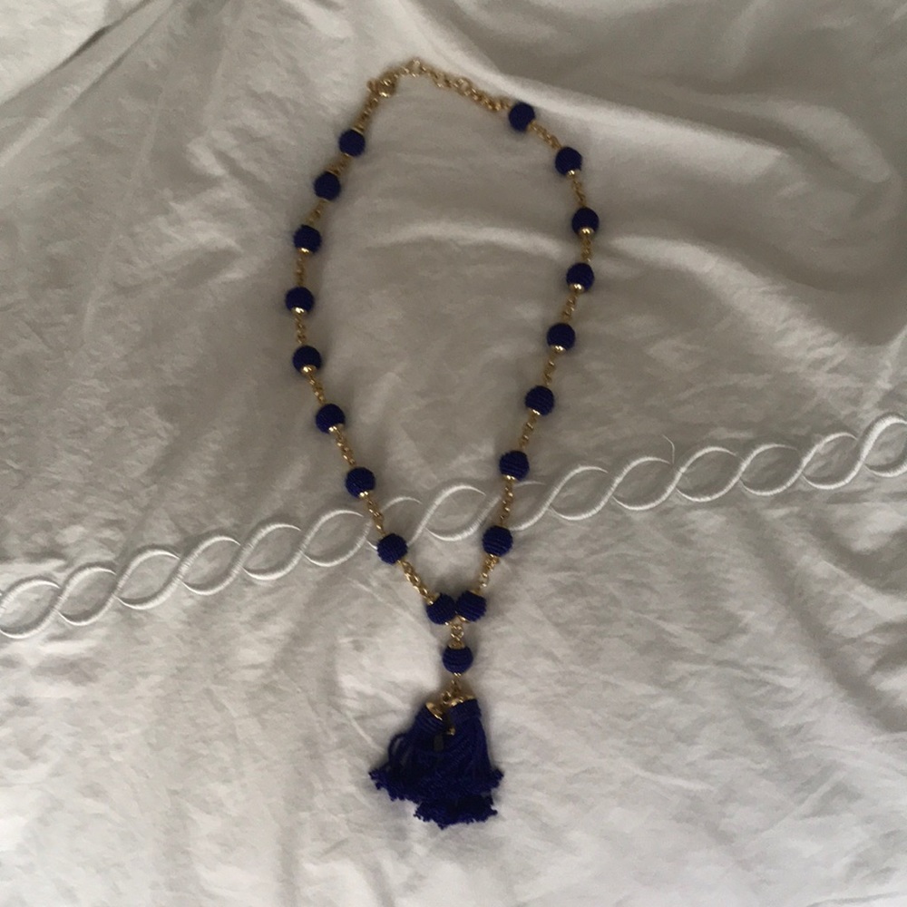 J.Crew Royal Blue Tassel Necklace